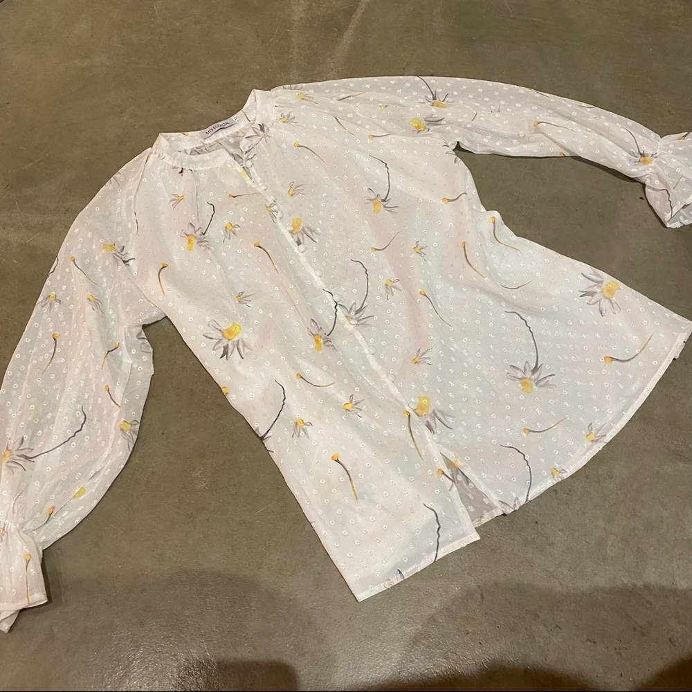 Miss Look Flowy Summer Top Sz M Medium Oversized #HC7